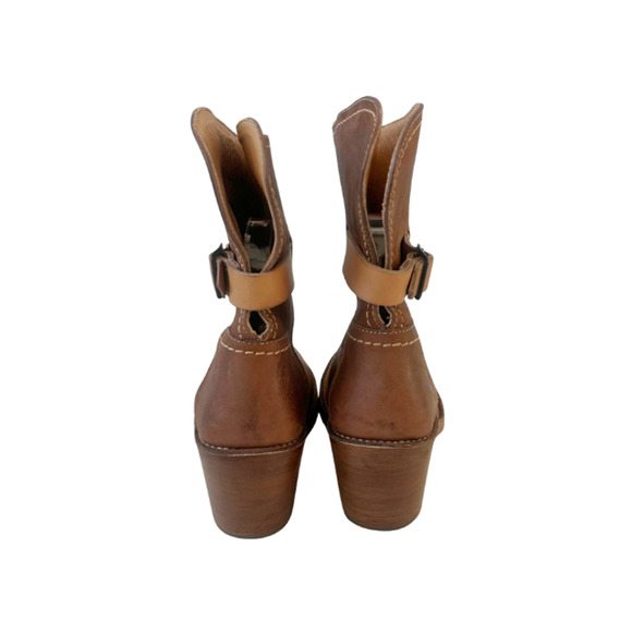 FRYE Boots Carmen Shortie 77840 Motorcycle Leather Brown Women's Size 8B - Picture 5 of 8